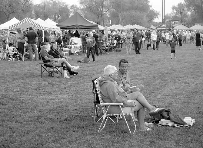 Former Greenwave graduates and friends take it easy during last year’s reunion at Oats Park.