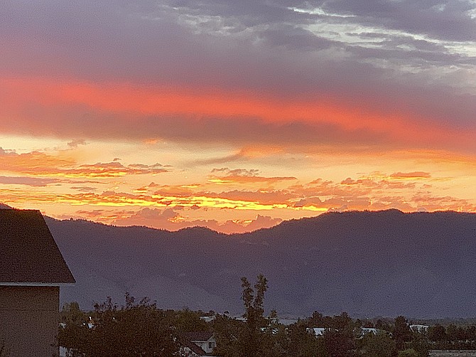 Paul Osserman captured the sunset from Gardnerville on Tuesday night.