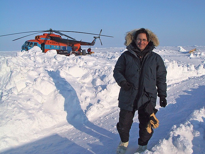 The Discover Science Lecture Series at the University of Nevada, Reno hosts environmental journalist Andrew Revkin (shown at the North Pole) on Sept. 8.