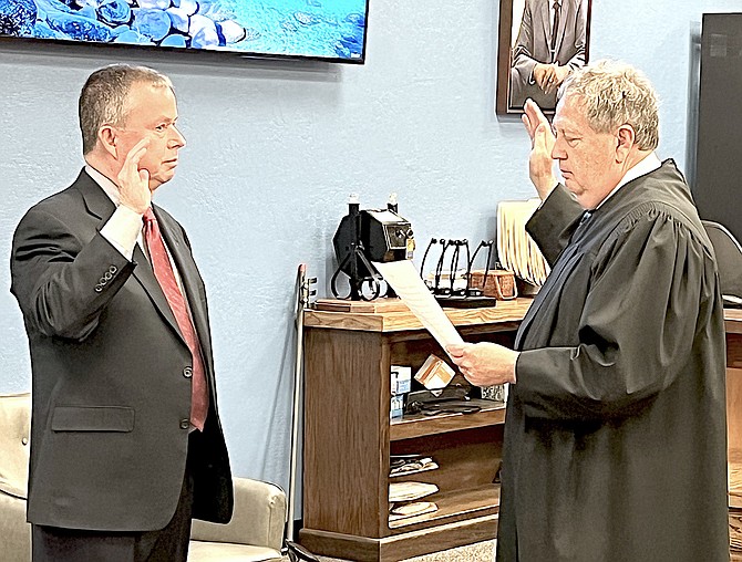 Gilbert sworn in as East Fork Justice of the Peace Serving Minden
