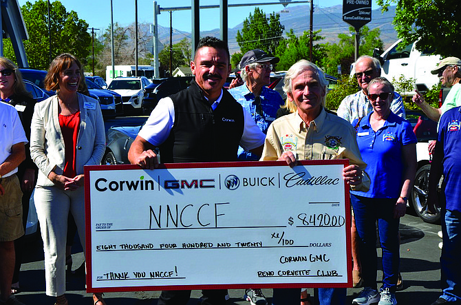 Corwin GMC/Buick/Cadillac of Reno and Reno Corvette Club hosted a check presentation in honor of the Northern Nevada Children’s Cancer Foundation.