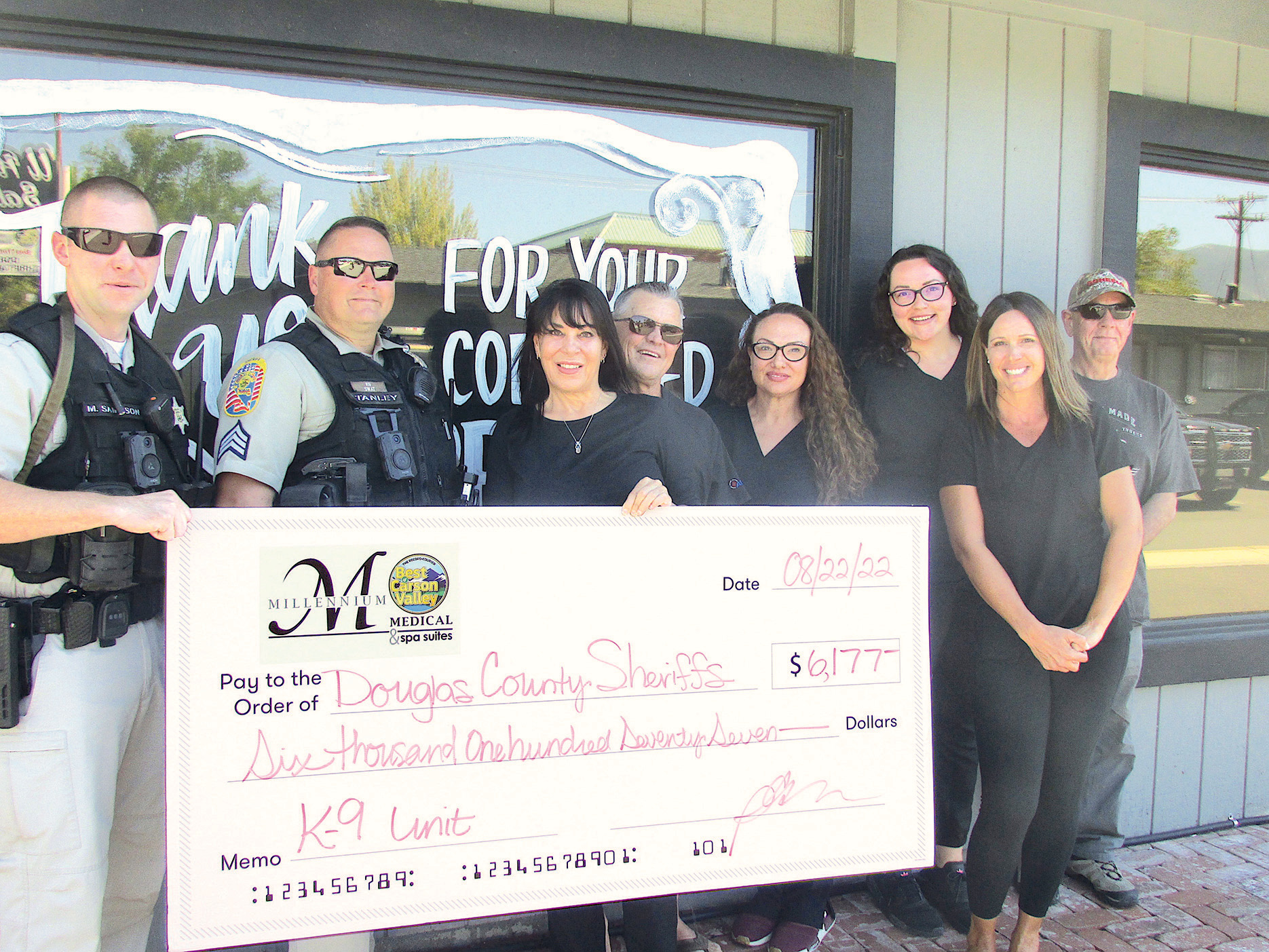 Millennium Medical Spa raises money for Douglas K9 Unit Serving