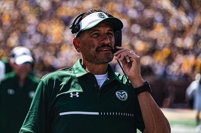 Jay Norvell during Colorado State’s game at Michigan on Sept. 3, 2022.