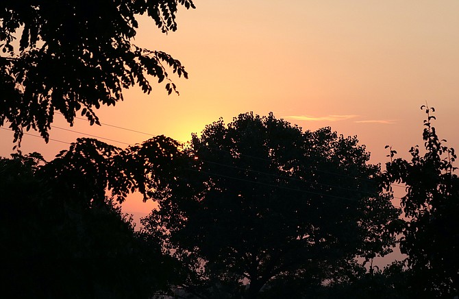 An orange sunrise greeted Carson Valley on Thursday morning.