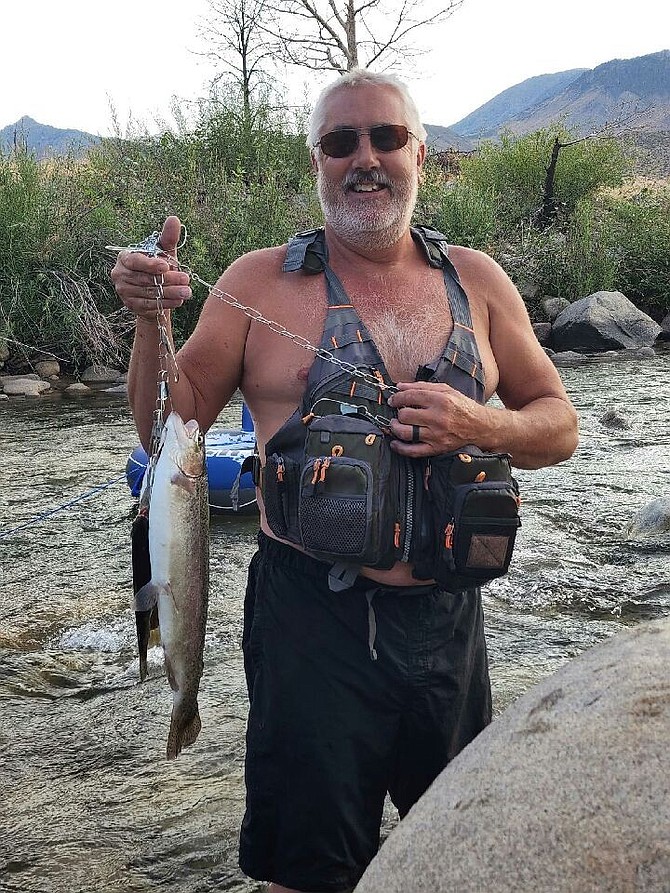 Minden resident T.J. Stewart caught this 3.5-pound rainbow trout fishing the West Walker River. Photo special to The R-C