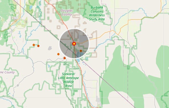 A screen shot from lightningmaps.org shows a lightning strike right at Holbrook Junction at 5:20 p.m.