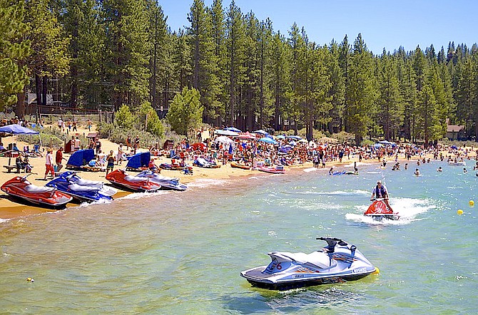Zephyr Cove Beach is a popular attraction at Lake Tahoe. U.S. Forest Service photo