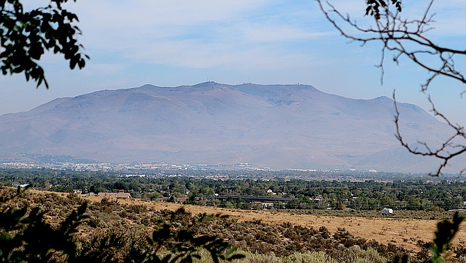 Haze hovers over Carson City on Wednesday morning from the Sunridge Fire Station in northern Douglas County.