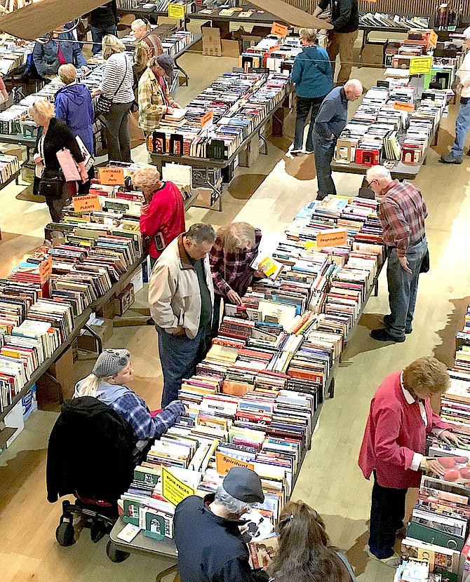 The CVIC Hall in Minden will be up to the stacks in used books this weekend.