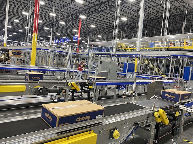 Online pet food and suppliers retailer Chewy opened its new 795,000-square-foot fulfillment center on North Virginia Street earlier this year.