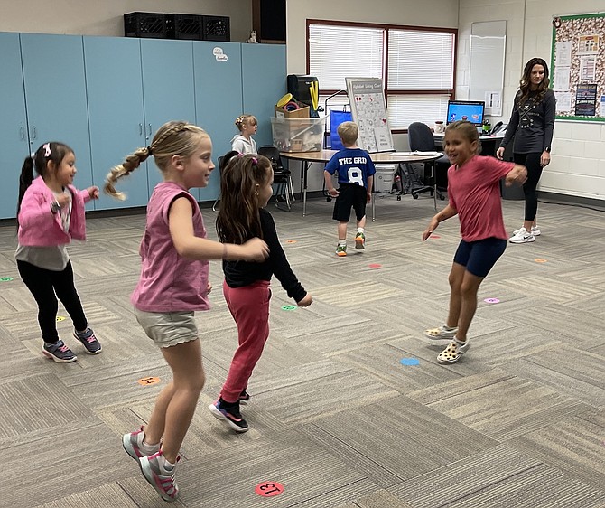 Lahontan Elementary School students are involved with music and physical education classes.