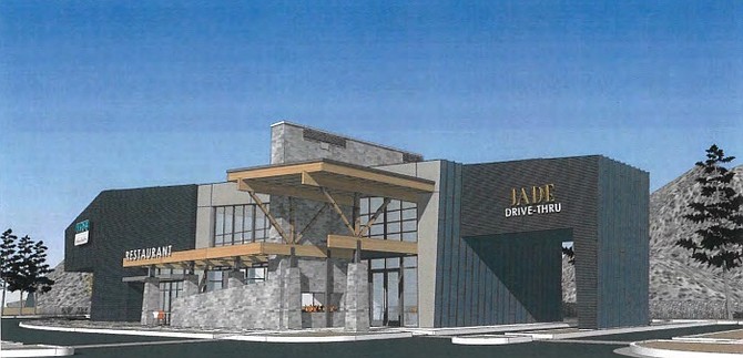 A rendering from Vedelago Petsch Architects shows Qualcan’s proposed dispensary in south Carson City.