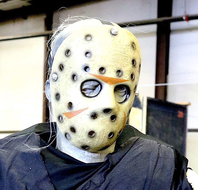 A prop Jason Voorhees from the "Friday the 13th" franchise waits to provide some scares at Fright at the Fairgrounds, which opens today in Gardnerville.