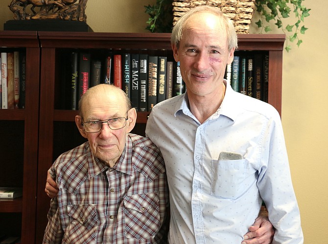 Locke Lesch poses with his son, Kevan Lesch of Carson City.