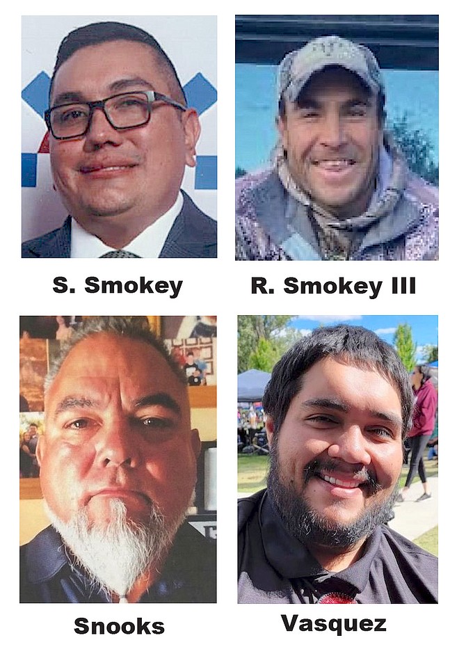 Washoe Tribal Chairman Serrell Smokey is being challenged by Romaine Smokey III, Courtland Snooks and Rueben Vasquez.