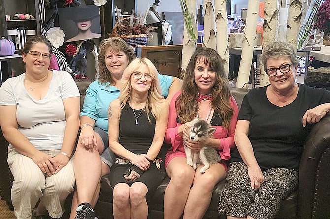A Wild Flower Florist team Becky Tekansik, Christy Menzer, Sylvia Coleman, Lori Britton, Mary Hayter and Little Chick.