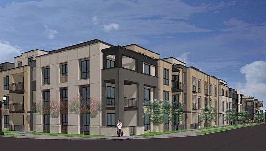 Renderings from AO Architects of the “The Altair” apartment project in downtown Carson City.