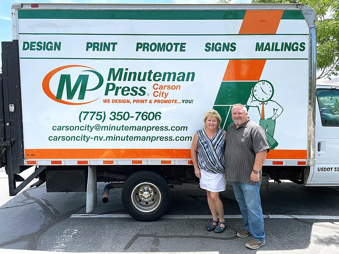 Tami and Larry Jacobs of Minuteman Press in Carson City.