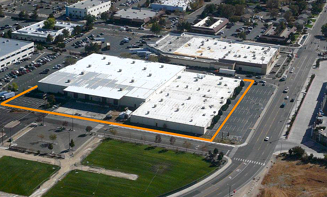 The building at 550 Mallory Way in Carson City is outlined in an aerial photograph.