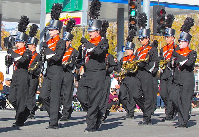 The Douglas High School Marching Band in the 2021 Nevada Day Parade.