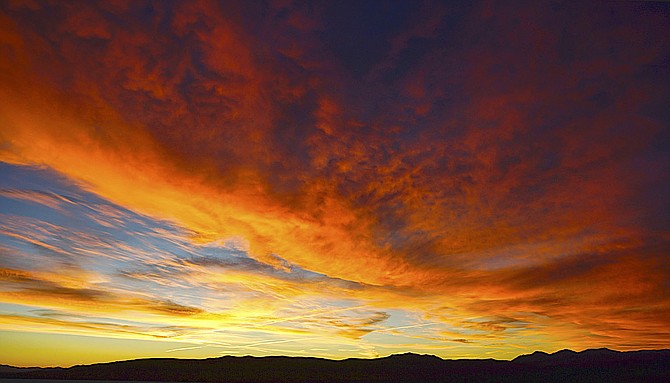 Topaz Ranch Estates residents were treated to a brilliant sunrise on Monday morning. John Flaherty photo special to The R-C