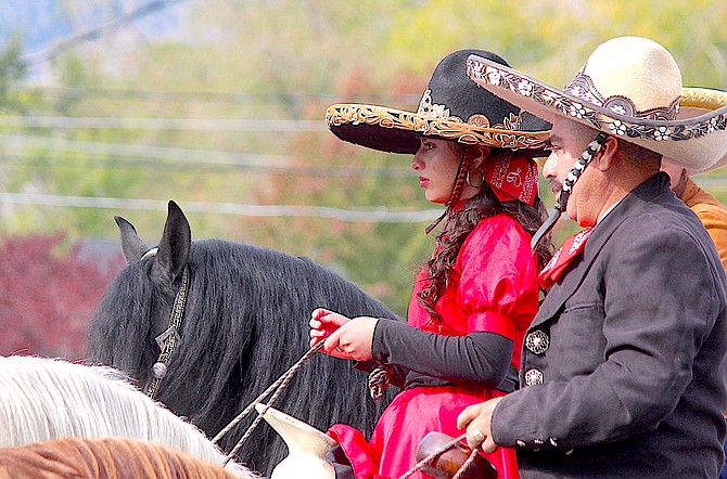 Members of Charros Y Vaqueros Del Norte De Nevada ride in last weekend's Nevada Day Parade.