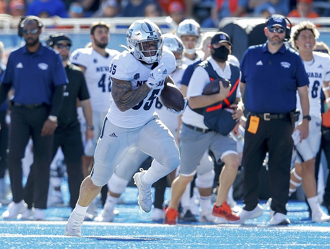 Nevada running back Toa Taua rushed for 124 yards and two touchdowns in the Wolf Pack’s win last year at Boise State.