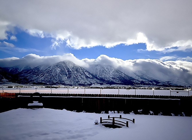 The Carson Range in the moonlight on Wednesday morning. Photo Special to The R-C by Michael Smith