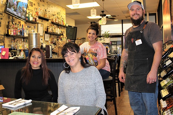 The family of Lori Baxter works toward a common goal at Carson City’s Bella Vita Bistro. From left: Courtney, Lori, Ali and Jesse.