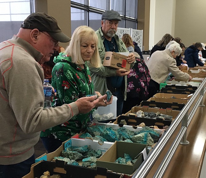 Attendees at a previous Geology Club sale.