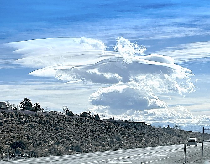 A cloud that resembles an angel hovers over Carson Valley on Monday as seen from Indian Hills. Photo special to The R-C by Archie Walker.