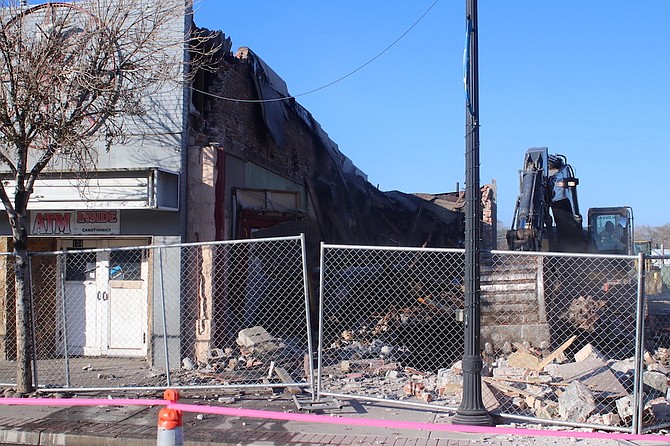 A portion of a city block south of the Fallon Nugget was recently demolished. A timetable is being established to determine future development.