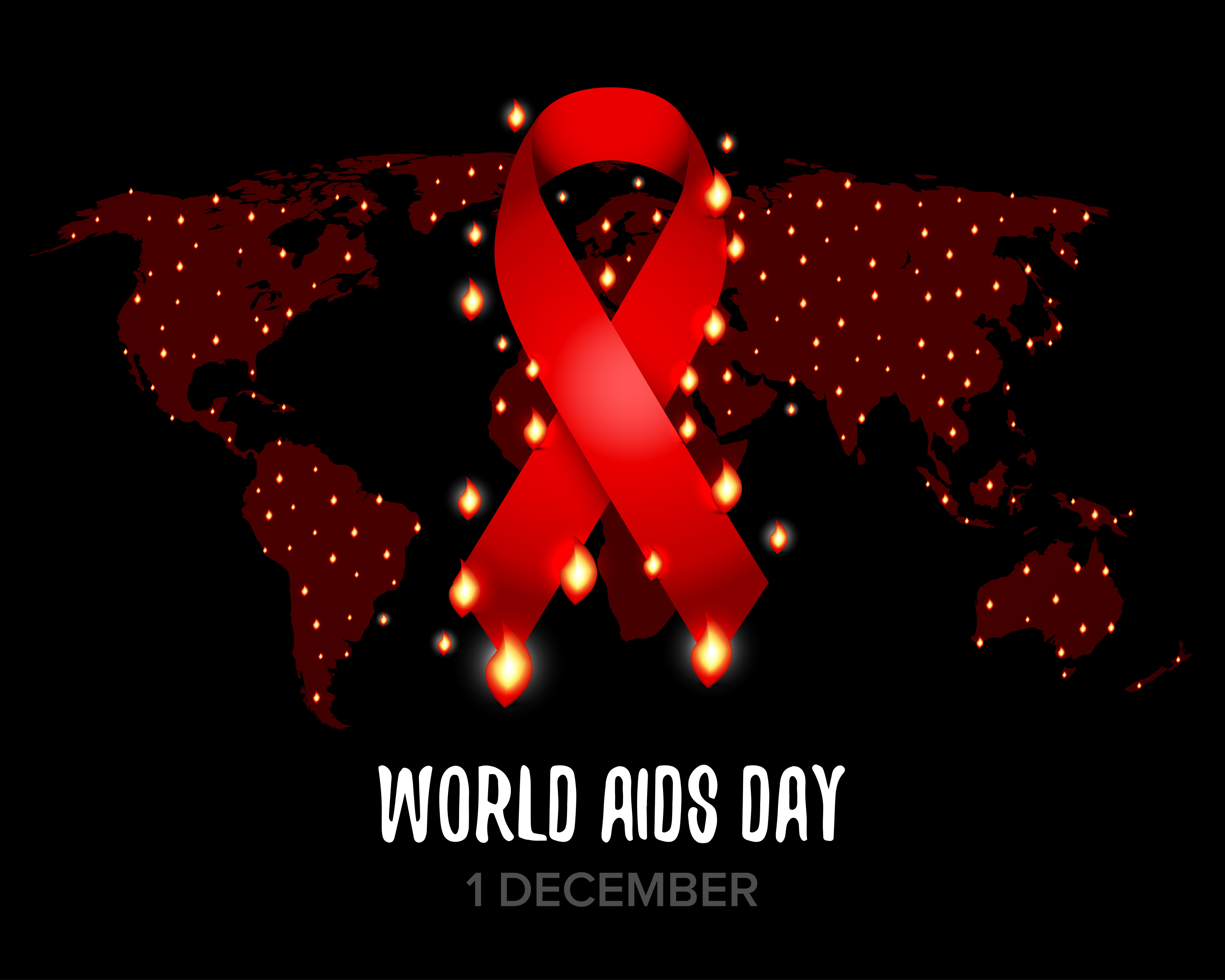 Infection Symbol Red Ribbon Symbol Hiv World Day Dark Red Stock