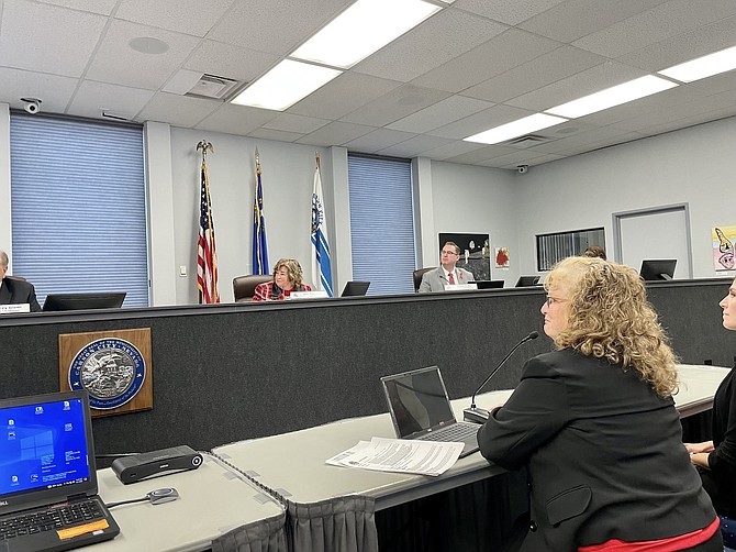 Carson City Health and Human Services Director Nicki Aaker at the Board of Supervisors meeting Dec. 1, 2022.
