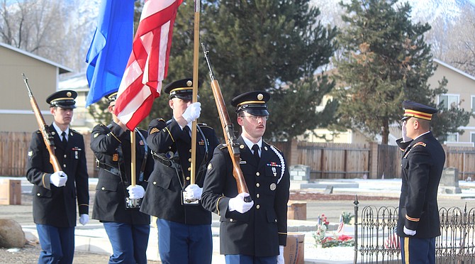 The Nevada National Guard provided an honor guard and conducted a three-volley salute at the Garden Cemetery for the Dec. 18, 2021, Wreaths Across America ceremony.