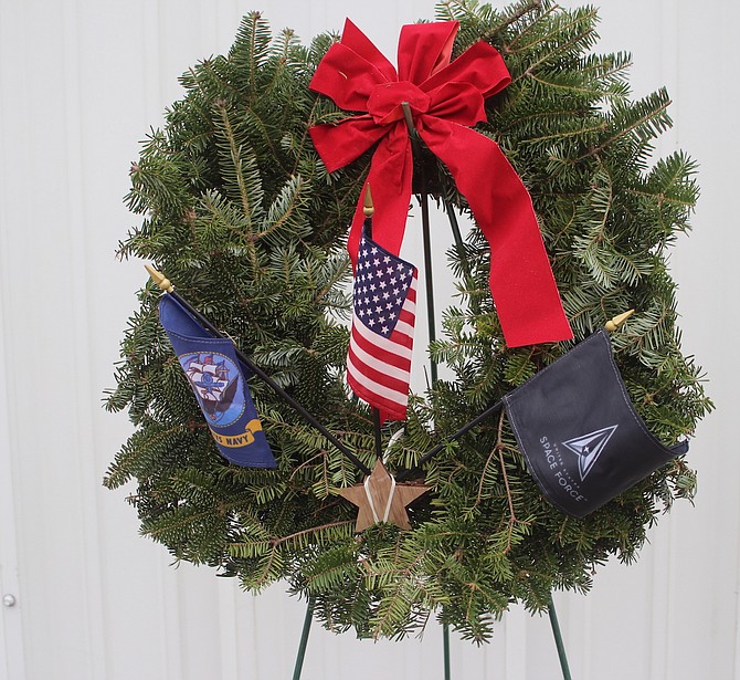 Several wreaths were on display during the Fallon Wreaths Across America ceremony.