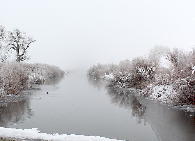 The confluence of the east and west forks of the Carson River just south of Genoa Lane on Dec. 18.