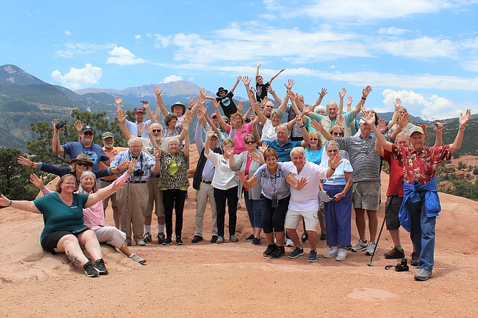 This group shot of those who toured the Colorado Rockies with me in 2022 is indicative of how people feel about travel on Chamber tours. That’s me fourth from the left. What a great group!