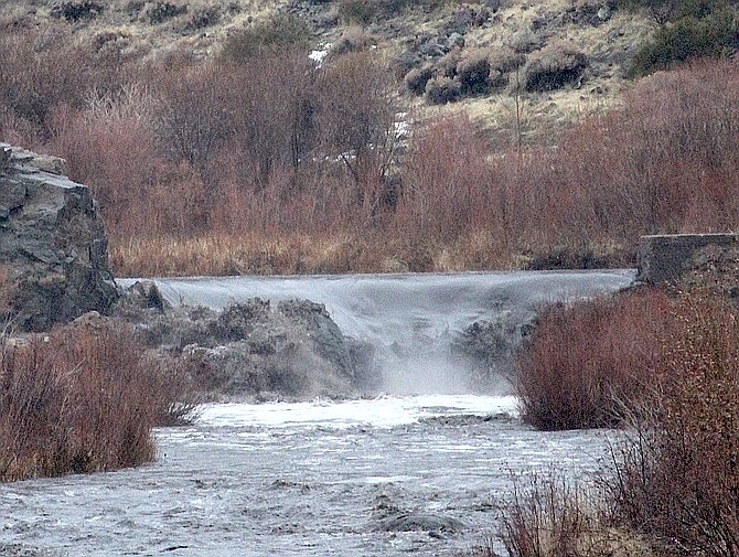 The East Fork of the Carson River shown in Gardnerville on Dec. 27, 2022.