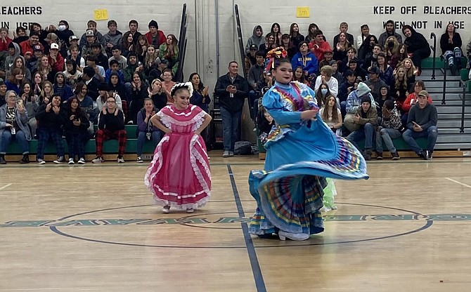 Churchill County Middle School invited a dance group to perform at an assembly before the holidays.