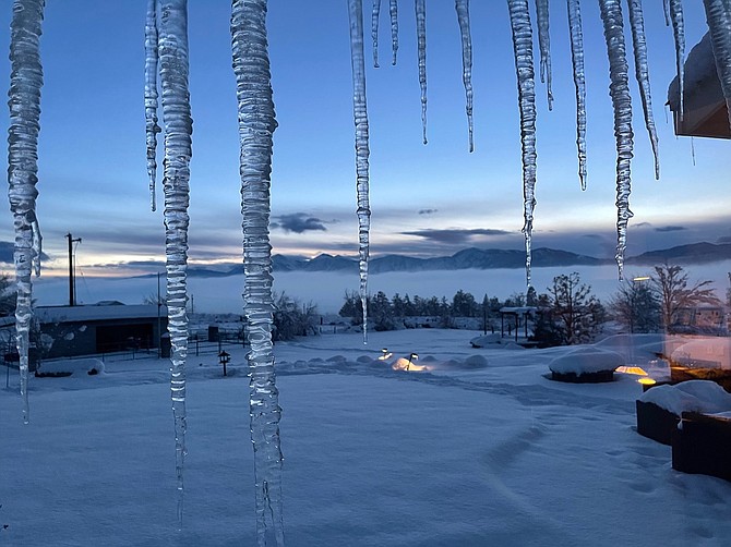 I don' know if the icicles are going to get better or worse today. Photo special to The R-C by Terry L Cuyler.
