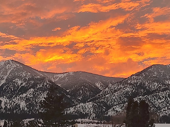 Ellie Waller captured the sunset over the Sierra on Monday evening.