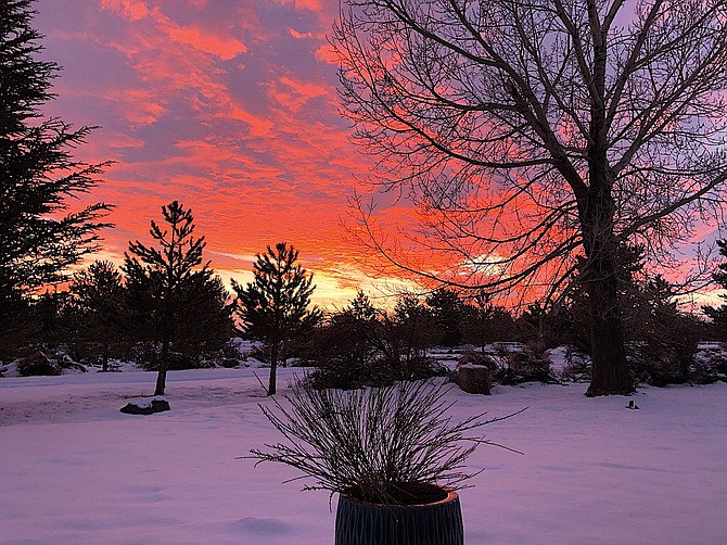 This morning's sunrise from Fredericksburg resident Jeff Garvin might indicate more weather in Carson Valley's future.