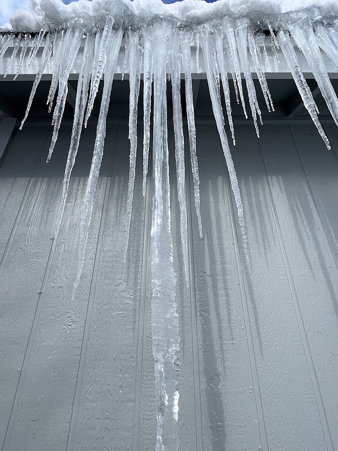 With single-digit temperatures returning so are the icicles. Photo special to The R-C by Frank Dressel