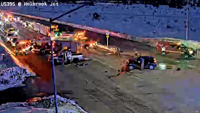 Traffic camera footage of a collision at Holbrook Junction on Friday.