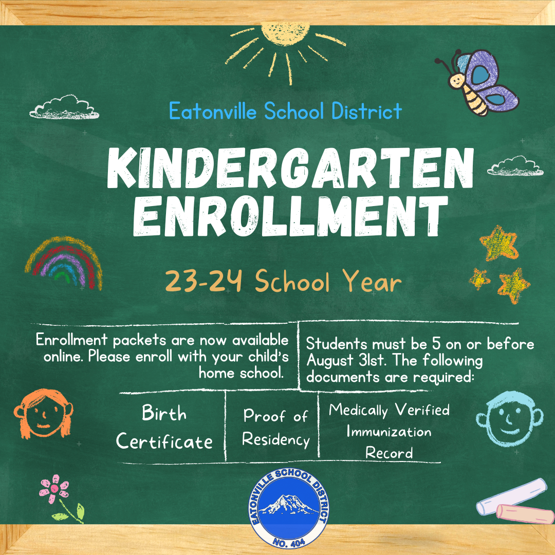 Eatonville School District kindergarten enrollment coming up The