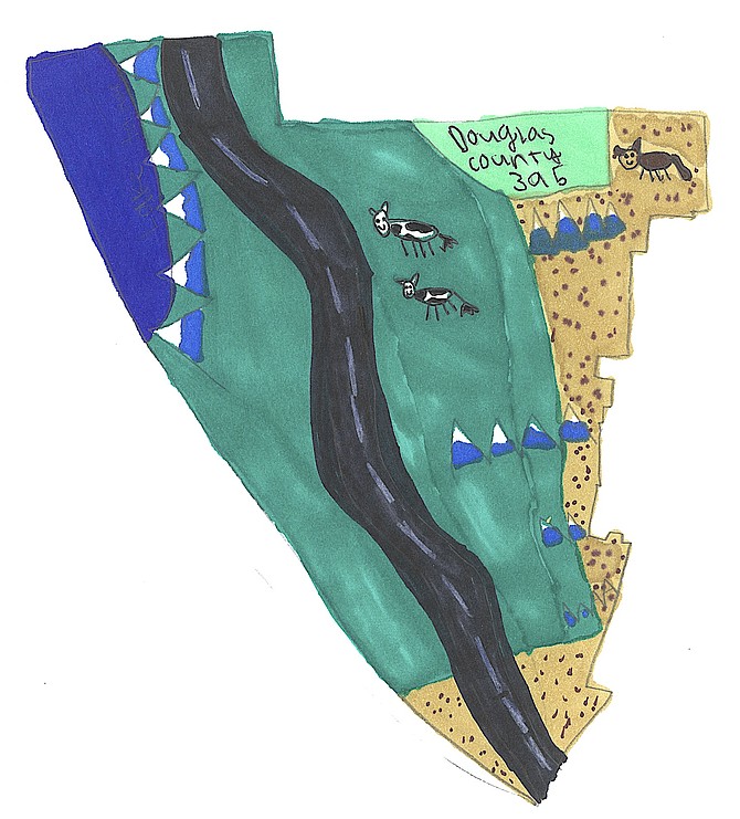 Piñon Hills Mrs. Marlin’s third-grade student Avery D. created this piece for the U.S. 395 Southern Sierra Corridor Study Art Contest for NDOT. Her work has been selected for the study’s logo.