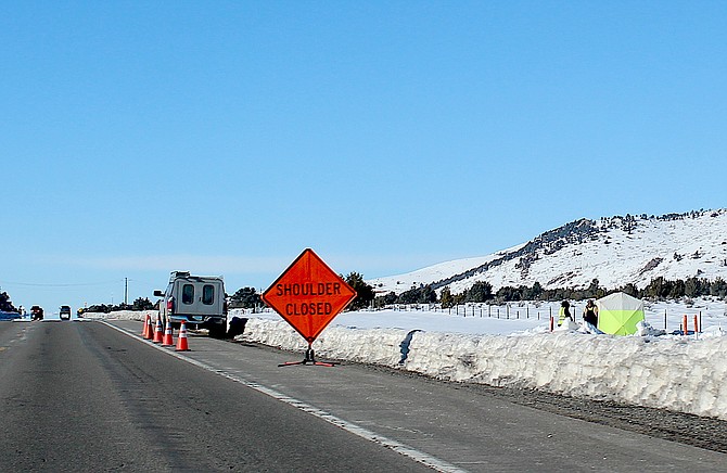 Shoulder work is expected to begin along Highway 395 between Holbrook and Double Spring Flat starting Thursday.