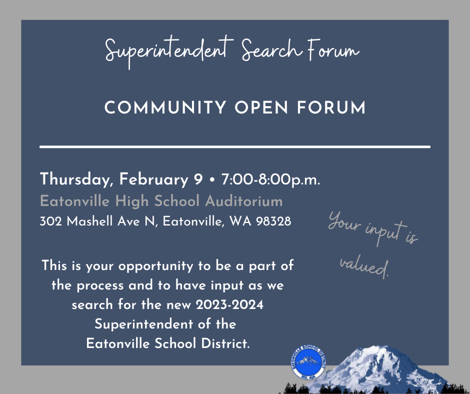Eatonville School District hosting superintendent search forum The