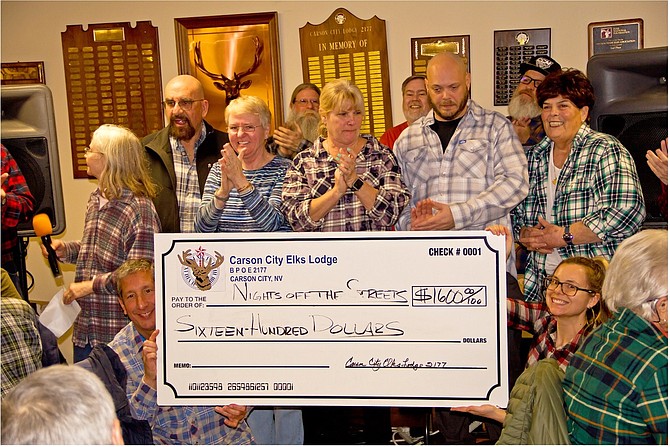 Carson City Elks Lodge No. 2177 fundraiser nets Night Off The Streets $1,600.